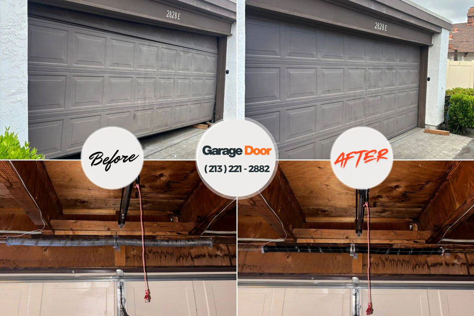 Before and after: garage door repair Kingston, NJ